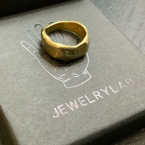 Rugged Abstract Band Ring Gold Brass